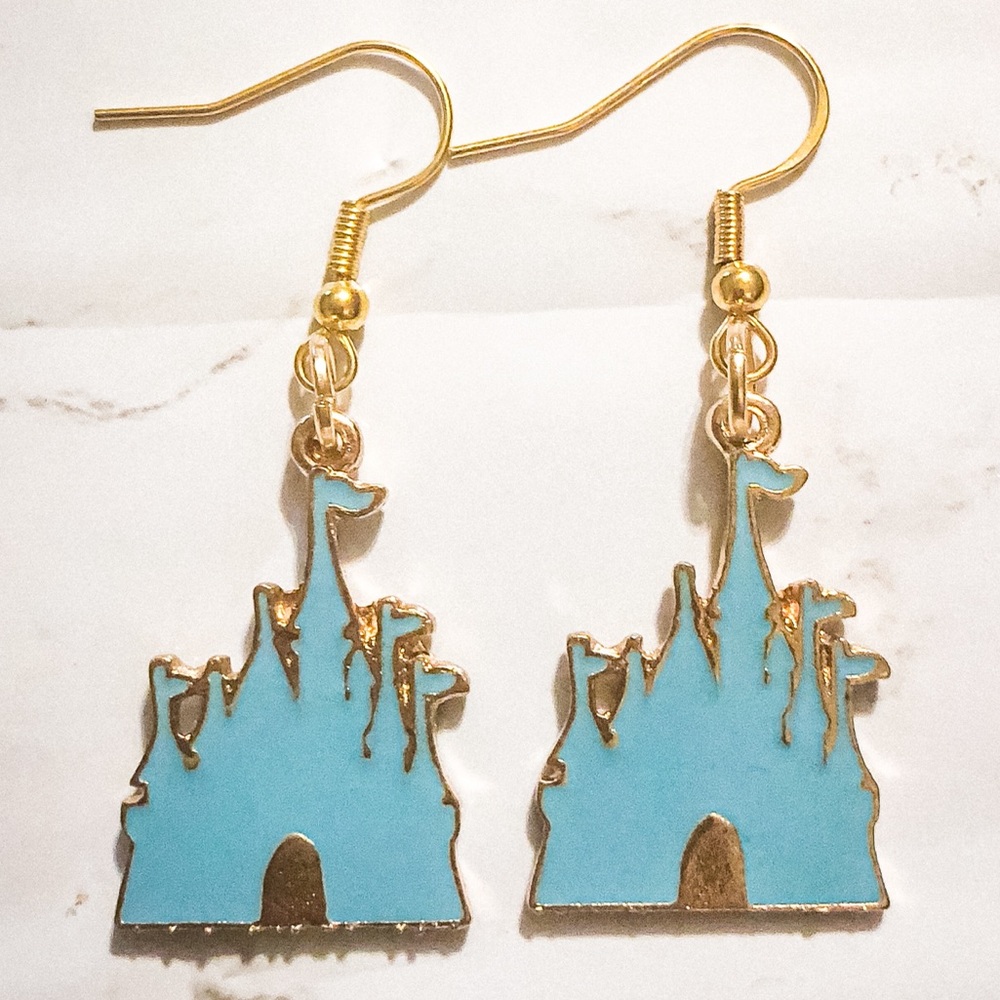 Cinderella Princess Castle Metal Earrings